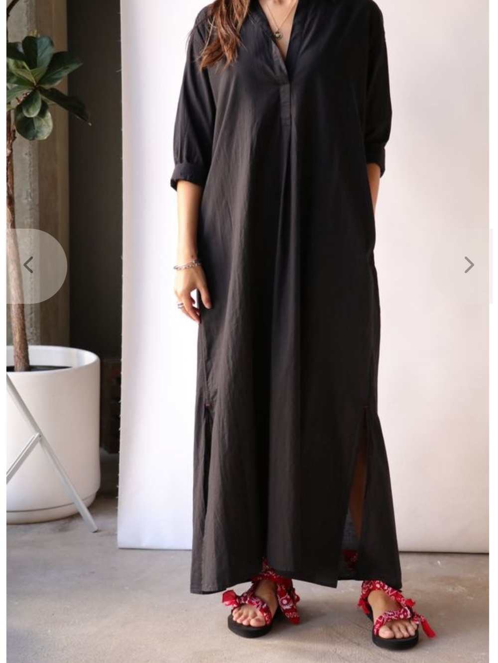 Xirena Hope Dress in Black Cotton Maxi Boho Relaxed Fit V Neck Summer